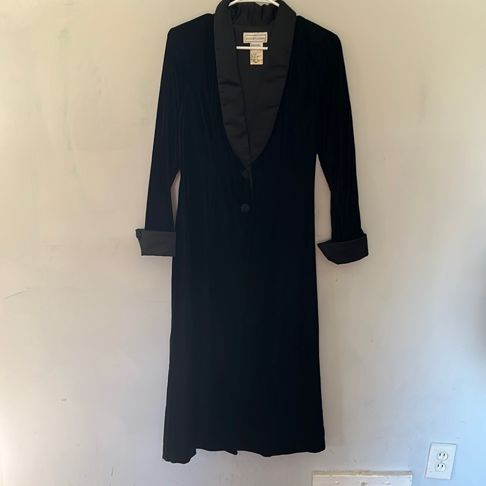 Crushed velvet cuffed trench